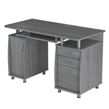 Back2Basics Complete Workstation Computer Desk with Storage, Grey - 30 x 47.5 x 24 in. BA2647840